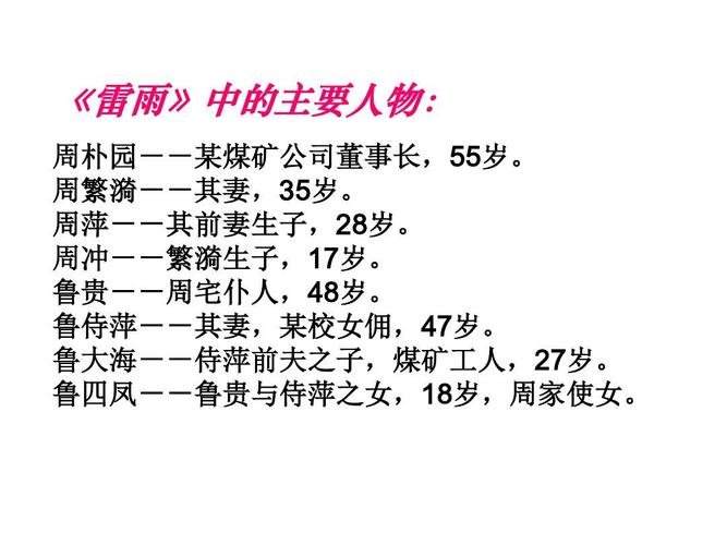 雷雨主要人物