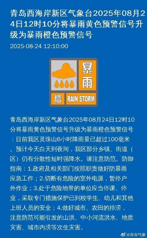 @青岛人，24日到25日有中雨局部有大雨或暴雨，出行注意！
