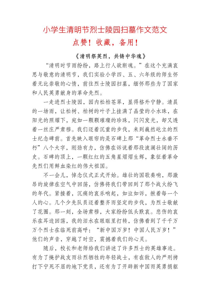 清明‮墓扫节‬日记3篇