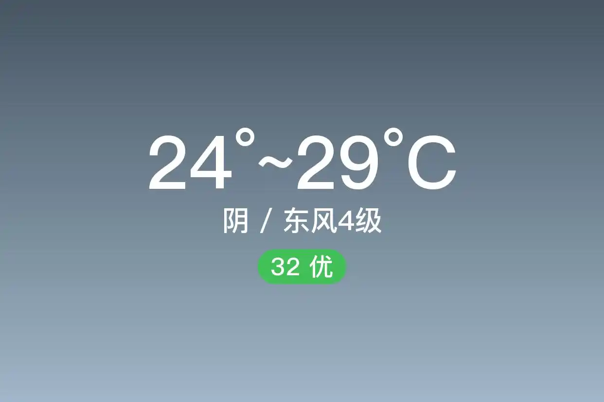 「南京浦口」9/11，阴，24~29℃，东风4级，空气质量优