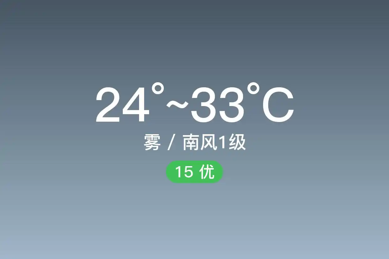 「桂林龙胜」9/12，雾，24~33℃，南风1级，空气质量优