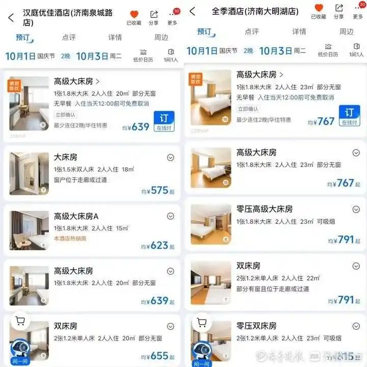 国庆假期酒店价格普涨2-3倍，经济型酒店价格堪比四星级